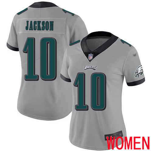 Women Philadelphia Eagles #10 DeSean Jackson Limited Silver Inverted Legend NFL Jersey Football->youth nfl jersey->Youth Jersey